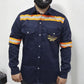 Camisa operativa en tela drill con cuello tipo Levis, ideal para trabajo industrial, uniforme resistente, dotación operativa y uso diario en campo.