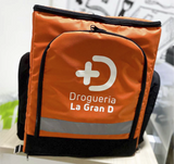 Maletín domiciliario personalizado en lona resistente, ideal para entregas de alimentos, logística de reparto y dotaciones empresariales – Stamparbq Tiltex.