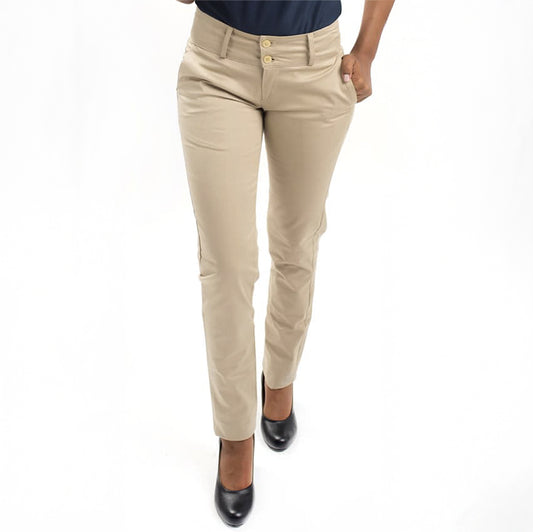 Pantalón administrativo para mujer en tela drill stretch, con ajuste cómodo y diseño moderno, ideal para dotaciones empresariales, oficinas y uso institucional – Stamparbq Tiltex.
