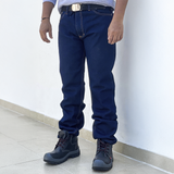 Pantalón operativo tipo jean para mujer, denim de 14 onzas, uso industrial, resistente, reforzado, ideal para trabajo, uniformes, seguridad, confort laboral.