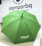 Sombrilla publicitaria unicolor personalizada con logo, ideal para eventos corporativos, activaciones de marca, campañas promocionales y dotaciones – Stamparbq Tiltex.
